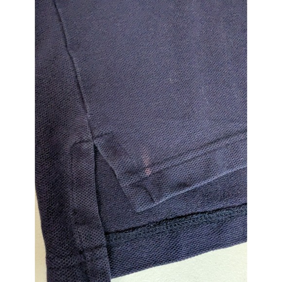 Vintage Siegfried Rugby Shirt Navy Blue Denim Collar Plaid Trim 90s Large XL - Picture 12 of 14